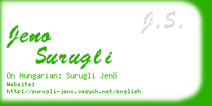 jeno surugli business card